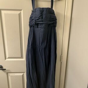 Elegant Navy Strapless Dress
